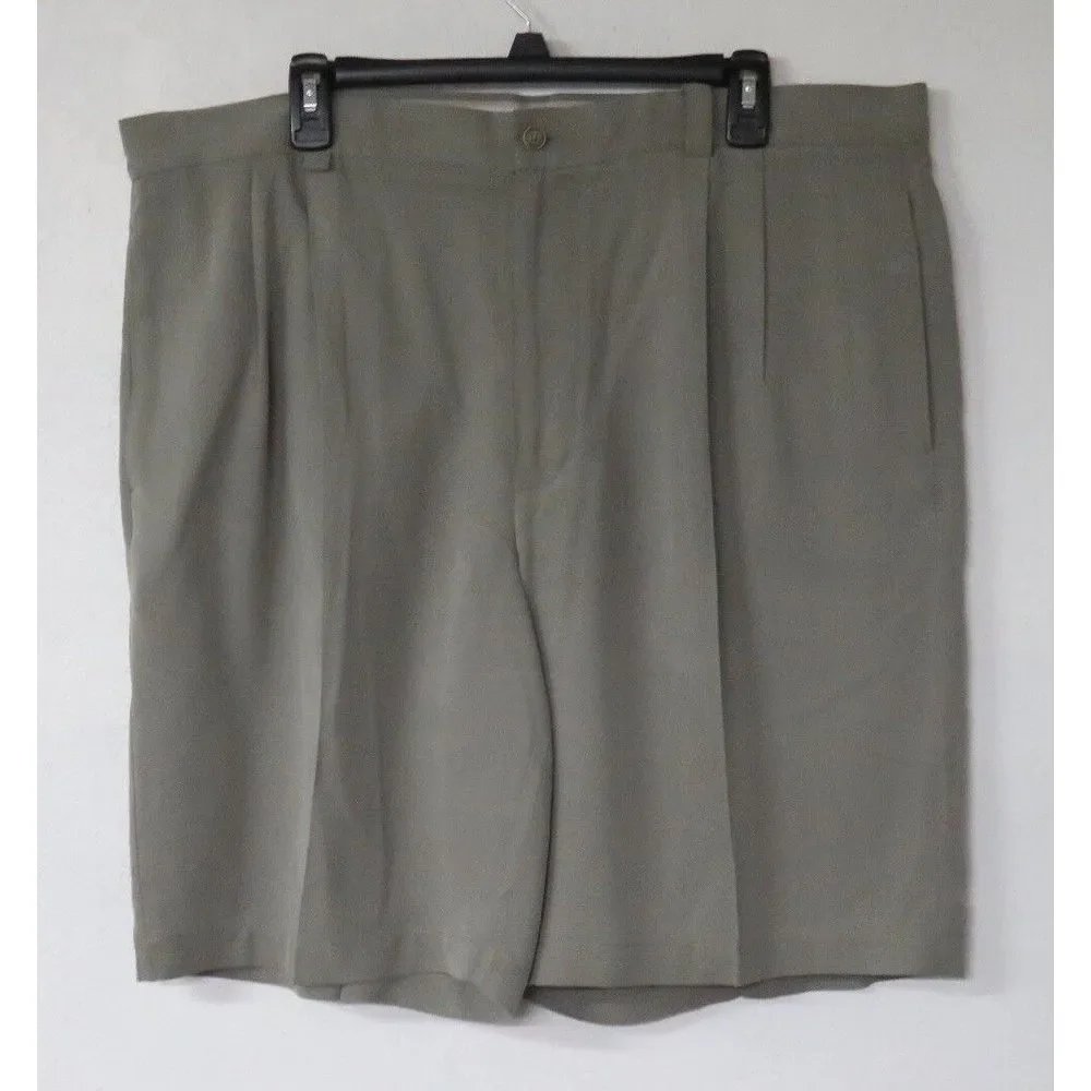 Tommy Bahama Shorts Green Pleated Front 100% Silk Casual Men's Size‎ 38 Relaxed